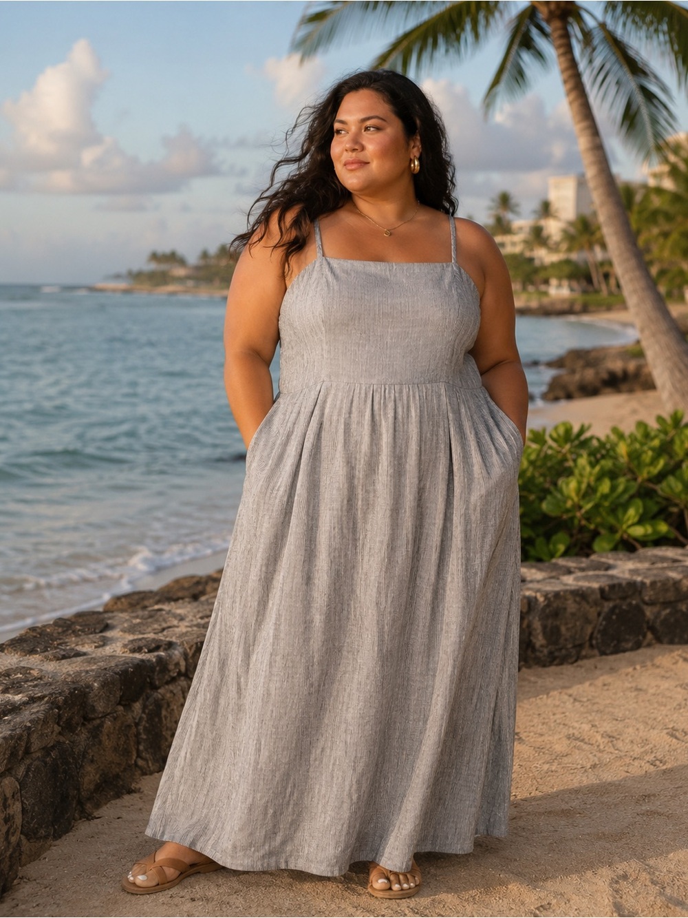 Forever 21 Gray Strapless Maxi Dress